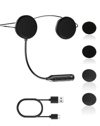 Hemlosk Auriculares Casco Moto Blutooth, Auriculares Bluetooth 5.3, Micrófono con Cancelación de Ruido, Manos Libres, Altavoz de Música, Micrófono para Todo Tipo de Cascos