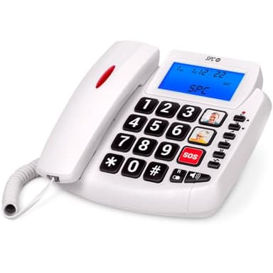 SPC Comfort Volume 2 - Teléfono Fijo | Teclas Grandes para Mayores | Amplificador de Volumen | 3 Memorias Directas | Identificador de Llamadas, Azul