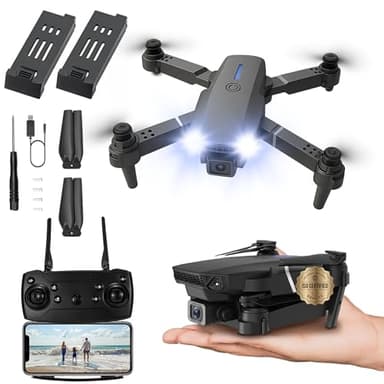 Dron con Camara 720p y 3 Modos de Potencia. Dron para Principiantes con 2 Baterías y 20 Minutos de Vuelo. Drone con Fácil Manejo desde App Gratis. Dron para Niños y Adultos Fácil de Volar con Giros 3D