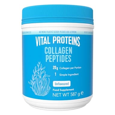 Vital Proteins Péptidos de Colágeno, complemento alimenticio en polvo, colágeno hidrolizado (Tipo I, III), sin sabor, para la piel, cabello, uñas, sin gluten, 20 g por dosis, 587g
