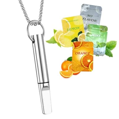 Collar para dejar de fumar con 12 filtros de resistencia para aromaterapia, sin nicotina, para entrenamiento respiratorio y relajación, alivio del estrés, para adultos, sin humo, con auténtica
