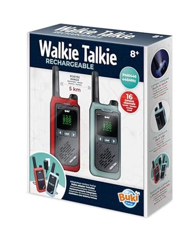 BUKI TW05 - Walkie talkies Recargables con batería de Litio – Alcance 5 km, 16 Canales