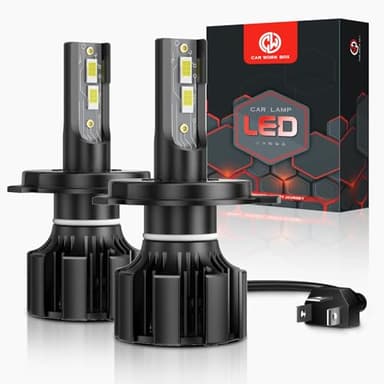 CAR WORK BOX H4 LED 130W Bombillas para Faros Delanteros de Coche, 28000LM 12V 6500K Blanco Frío LED Lámparas, 2 Piezas