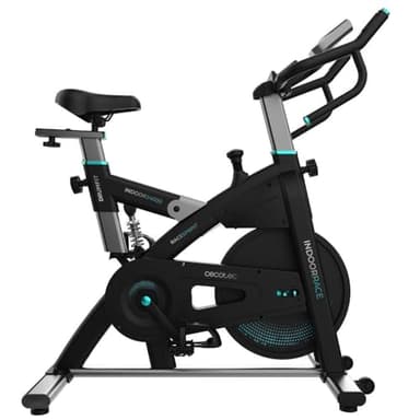 Cecotec Bicicleta Estática Indoor con Volante de Inercia de 24Kg y APP DrumFit Indoor 24000 Race Sprint. Pulsómetro, Pantalla LCD, Soporte Dispositivos, Resistencia por Fricción, Sillin Ajustable