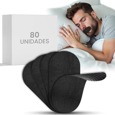 80 uds-Tiras Bucales para Dormir (3,8 * 7,6cm)-Cintas Mouth Tape Cómodas y Transpirables-Adhesivo Hipoalergénico Premium-Promueven la Respiración Nasal para un Sueño Profundo y Descanso Natural