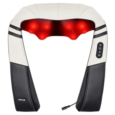 Nevvue Masajeador Cervical y Espalda, Maseajor Cervical y Espalda, Masajeador Espalda con Calor, Masajeador de Cuello y Cervicales, 3 Niveles de Intensidad, Masaje Espalda para Mujeres, Hombres