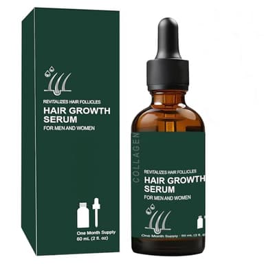 60 ml Serum Crecimiento Cabello,Crece Pelo Rapido Mujer,Fortalece y Engrosa el Pelo,Reduce la Pérdida de Cabello,Acelera el Crecimiento,para Hombres o Mujeres