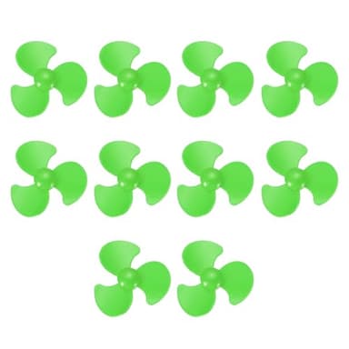 QUARKZMAN Hélice De Eje De Motor DC De 2mm, Forma De Ventilador De 30mm, 3 Aspas De Plástico Redondas para Aviones Modelo DIY, Científicos, Motor De Barco RC, Micro (Verde, Paquete De 10)