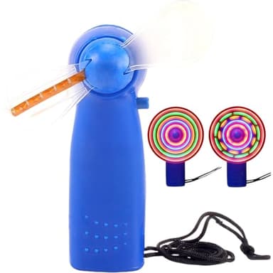 HiyyFloy Mini Ventilador Iluminado, Juguete Colorido con Luces Prácticas, Diseño De Molino De Viento, Ventiladores Pequeños para Niños, Color Aleatorio