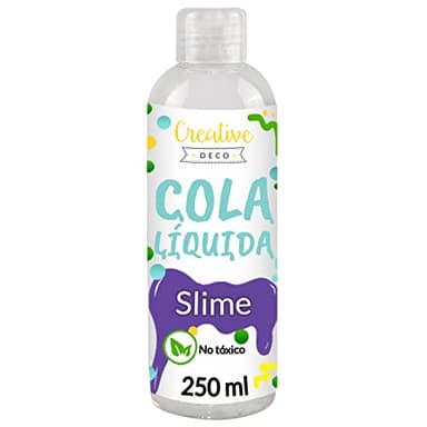 Creative Deco 250 ml Cola para Slime Pegamento Líquido Transparente PVA Escolar | Papel y Cartón | No Tóxico | Manualidades Proyectos de Arte y Bricolaje | Adhesivo Claro Lavable | Alta Eficiencia