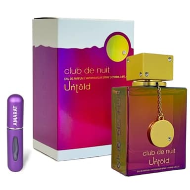 Perfume Club de Nuit Untold 105ML, Perfume Árabe para Mujer de Larga Duración, Eau de Parfum Importado desde Dubái, Incluye Atomizador Recargable 5ML, Fragancia Floral y Duradera (Untold)