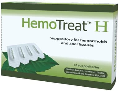HemoTreat ® supositorio para las Hemorroides, Rápido, Eficaz y Seguro para el Alivio del Síntoma Hemorroidal