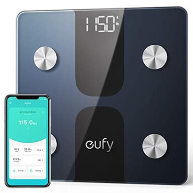 eufy C1 Smart Scale con Bluetooth, báscula de baño digital inalámbrica con medición de grasa corporal, 12 mediciones, peso/grasa corporal/IMC, análisis de composición corporal
