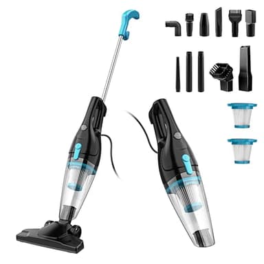 Genérico Aspiradora con Cable 2 en 1, 16 Kpa y Aspiradora Escoba con Cable, Aspiradora Vertical con Filtro HEPA para Suelos Duros, alfombras, Coches, Aspirador pequeño, Ligero y silencioso R3S