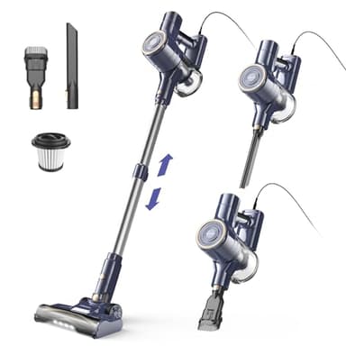 YISORA 600 W aspiradora con Cable, 6 en 1 Aspirador de Alta Potencia de succión, 23 Kpa Aspirador Escoba con Cable de 6 m, aspiradoras Independiente, Limpiador de vacío para Suelos Duros