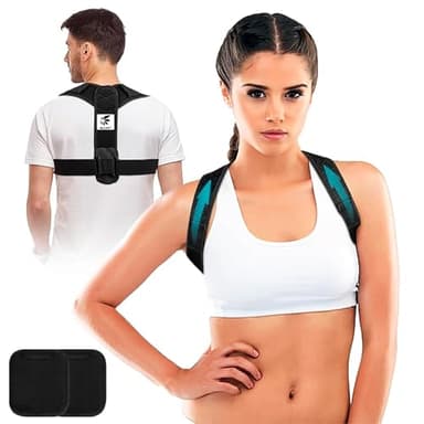 SELCERT® Corrector de Postura para Espalda y Hombros - Espaldera Ergonómica Ajustable para Hombre y Mujer - Soporte Postural Discreto y Transpirable - Talla Única Regulable