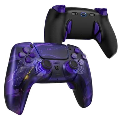 HEXGAMING Phantom Pro Juego Controlador para ps5/PC/Móvil, Elite Gamepad con 4 Botones Reasignables/6 Perfiles de Remapeo/8 Palancas/Gatillos para ps5 Juego Adaptable-Efecto Hall(Orochi)