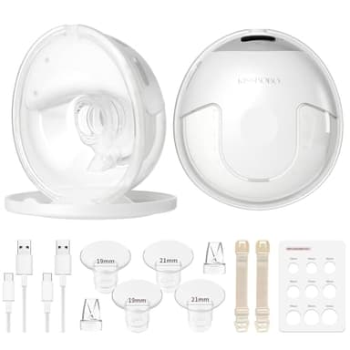 KISSBOBO K5 Sacaleches electricos doble,19 niveles 4 modos,320mmHg fuerte potencia de succión sacaleches manos libres,indoloro saca leche materna electrico(Blanco 2 Piezas)