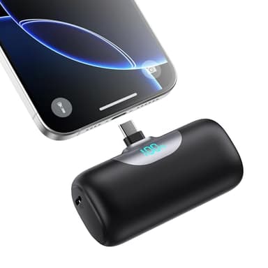 Mini Power Bank USB C, 5500mAh Batería Externa PD Carga Rapida Cargador Portátil Ultra Compacto Powerbank Compatible con iPhone 17/16/15 Serie, Samsung, Xiaomi, Huawei, Switch USB C Teléfonos etc
