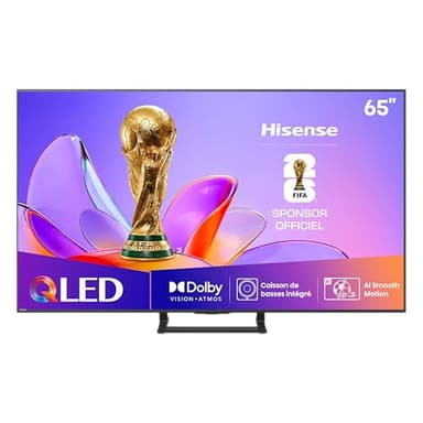 Hisense 65A7Q - QLED Smart TV, Dolby Vision & Atmos, Subwoofer Integrado, Modo Juego 60 Hz, Bluetooth & HDMI 2.1, Compartir en el Televisor, Alexa Built-in & VIDAA Voice