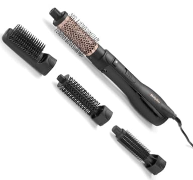 Cepillo de aire Smooth Finish 1200 de BaByliss con 4 accesorios, para agregar volumen, moldear y alisar, 3 ajustes de temperatura, tecnología iónica, AS122E.