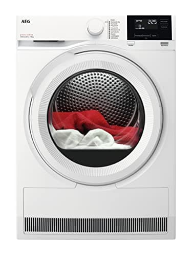 AEG Secador de bomba de calor, 8 kg, serie 7000: SensiDry procedimiento en seco suave y de bajo consumo, nueva tecnología de energía E, volumen automático, tambor suave, dirección de rotación alterna