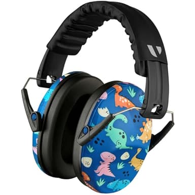 Vanderfields Auriculares con cancelación de ruido prémium Protección auditiva con reducción de sonido de amplio espectro de 33 dB a 2000 Hz - Kopfhörer Kinder 3-12 - Dinosaurier Club B