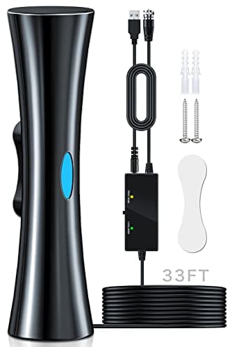620+KM Antena TV Interior/Exterior, 2026 Nueva Antena de TVs Digital con Amplificador de Señal, Amplificador Antenas TV Interiores Potentes para HDTV 4K 1080P HDTV & VHF UHF-10M Cable Coax