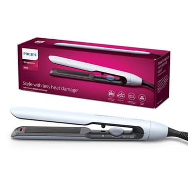 Philips Plancha de pelo serie 5000 con Tecnología ThermoShield, Iones, Placas de 105mm de Largo Flotantes con Aceite de Argan, 50% más rapida, BHS530/00, Malva