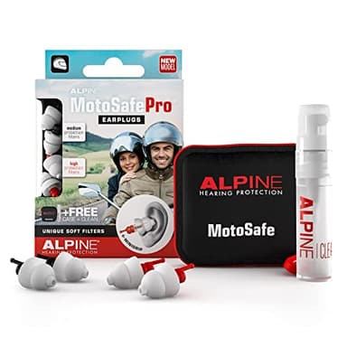 Alpine MotoSafe Pro Tapones para los Oídos - Tapones para Carreras y Rutas - Evita Daños Auditivos durante la Práctica del Motociclismo - El Tráfico sigue siendo Audible - Tapones Reutilizables