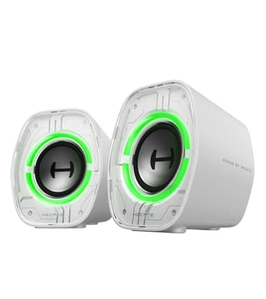 Edifier G1000 II Altavoces de Ordenador de Escritorio para Juegos, Controlador de Rango Completo de 2,5" y bajo Mejorado, Bluetooth 5.4 con USB-C/AUX, 9 Modos de iluminación RGB dinámica (Blanco)