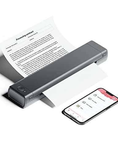 Phomemo Impresora portátil, M08F Bluetooth Impresora A4 Compatible con 210 x 297 mm, Impresora de Viaje inalámbrica sin Tinta, Compatible con Android e iOS para Viajes y portátiles