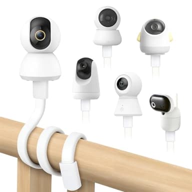 OFFCUP Soporte Camara Vigilancia Bebe, Universal Flexible Soporte para Cámara y Ajustable con Tornillo 1/4", Soporte para Monitor para Bebés para Cuna Mesa Habitación (Recto)