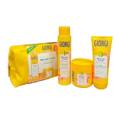 GIORGI Line - Kit de Iniciación al Método Curly en 3 Pasos | Set de Regalo para Rizos Espectaculares, 0% Alcohol, 0% Siliconas, 0% Sulfatos, Con Proteínas Vegetales y Aguacate - 950 ml
