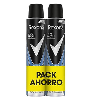 Rexona Desodorante Aerosol Antitranspirante para hombre Cobalt Dry Pack Ahorro 2x 200ml, El embalaje puede variar