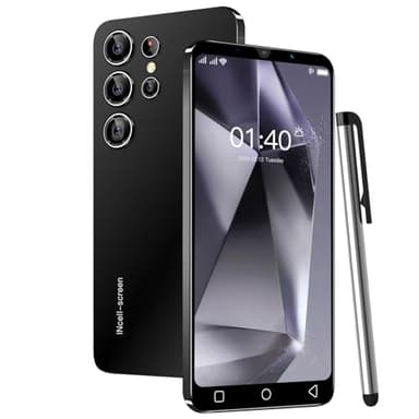 CatCalls Teléfono Móvil Barato, 5.0 Pulgadas Android 9.0 OS, 16GB ROM, Dual SIM Dual Cameras, Face ID Desbloquear Teléfonos Celulares,GPS,WiFi (S25Ultra-Black)