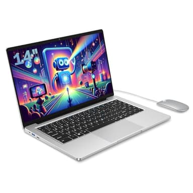 PC Portátil 14 Pulgadas Celeron N4000 (hasta 2.6 GHz) , Computadora Portátil 6GB RAM 128GB SSD, Ordenador portátil W11 Pro Soporte WiFi, Bluetooth, USB 3.0 Mini HDMI, Estudiante/Oficina Laptop.