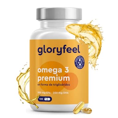 Premium Omega 3 - Forma de Triglicéridos (4 veces más fuerte) - 75% EPA y DHA, Mayor contenido - Ácidos Grasos de Alta Absorción - Cápsulas de aceite de pescado purificadas en laboratorio alemán