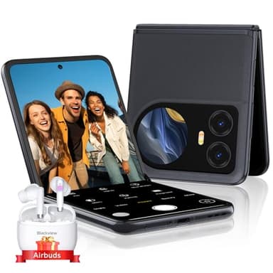 Blackview 2025 Hero 10 Móvil Plegable, 6.9" 2.5K 120Hz/36GB+256GB(UFS2.2)/108MP+32MP+8MP 120°Grand Angle Caméra/4000mAh(45W)/Face ID/NFC/GPS/Dual SIM Slots MTK G99 8-Core Flip Phone