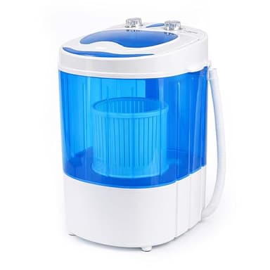 Wiltec Lavadora de camping hasta 3,0 kg 150 W, mini lavadora 33 x 35 x 52,5 cm para lavar y centrifugar, lavarropas de viaje con temporizador