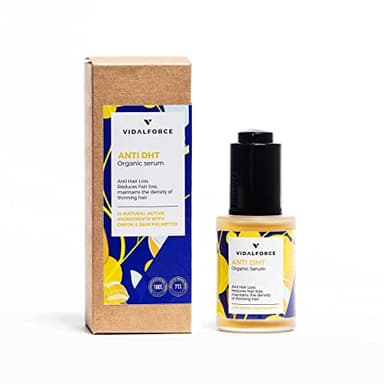 DHT Serum Anticaida Pelo débil y fino I Con 14 Activos Naturales y Saw Palmetto como alternativa natural al minoxidil I Equivale a 30 ampollas anticaida cabello mujer y anticaida cabello hombre 30ml