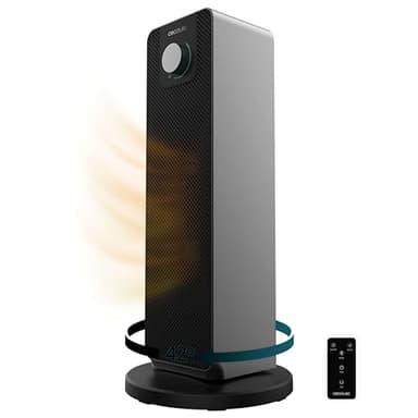 Cecotec Calefactor Cerámico de Pie ReadyWarm 2000 Max Ceramic Rotate, 2000 W, Oscilación, 3 Modos de Funcionamiento y Termostato Regulable