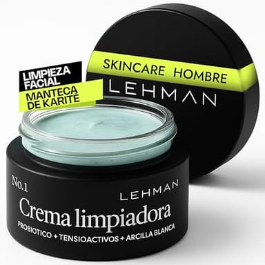 Limpiador Facial Hombre Arcilla Blanca Crema Limpiadora Piel Mixta Sensible Textura Sensorial Aroma Menta Jengibre Hidratacion Revitaliza Frescura Antiedad Cuidado Diario Limpieza Cara Profunda 50ml