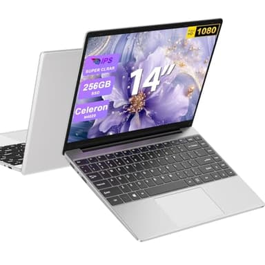 bvate Ordenador Portátil 14 Pulgadas Win 11 con 5G WiFi,6GB RAM 256GB SSD Expansión SSD 1TB(Up to 2.8Ghz) BT4.2 3.0 Transmisión Puerto 1920×1080 Portátiles FHD Buenos & Mini Puerto Multimedia-Plata-A