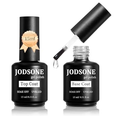 JODSONE 2 Botellas de Top Coat Base Coat Esmalte de Gel Set Superficie Brillante En casa DIY Nail Salon Chica Regalo…