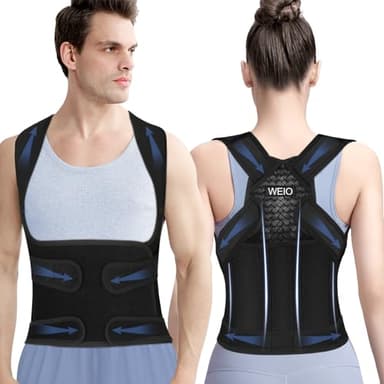 Corrector Postura Espalda para Hombre Mujer: Espalda Recta Correctores Postural - Invisible Transpirable Corregir Fajas para Espalda - Ajustable Soporte Enderezar para Cuello Hombros Lumbar Negro L