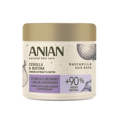 ANIAN - Mascarilla Cebolla y Biotina, 350 ml, para Cabello Quebradizo, Fortalece la Fibra Capilar desde el Interior, Evita la Rotura del Cabello, No Huele a Cebolla