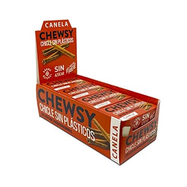 Chewsy - Chicles de Canela Sin Azúcar - Pack de 12 Unidades de 15 g - Ayuda a Proteger tus Dientes - No Contiene Plástico, Edulcorantes y Aromas Artificiales - Chicles Naturales