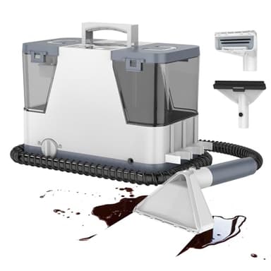 Aspiradora de Agua Tapicería - 2500W 20kPa Limpiador de Tapiceríascon Vapor Caliente,alfombras, moquetas para aspiradora y desmontador para colchón compacto y portátil