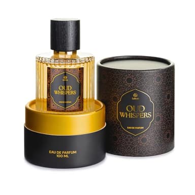 Perfume árabe para Hombre – Oud Whispers Eau de Parfum 100 ml – Fragancia de oud Amaderada y Ambarada – Larga Duración con Azafrán, Rosa, Vainilla e Incienso